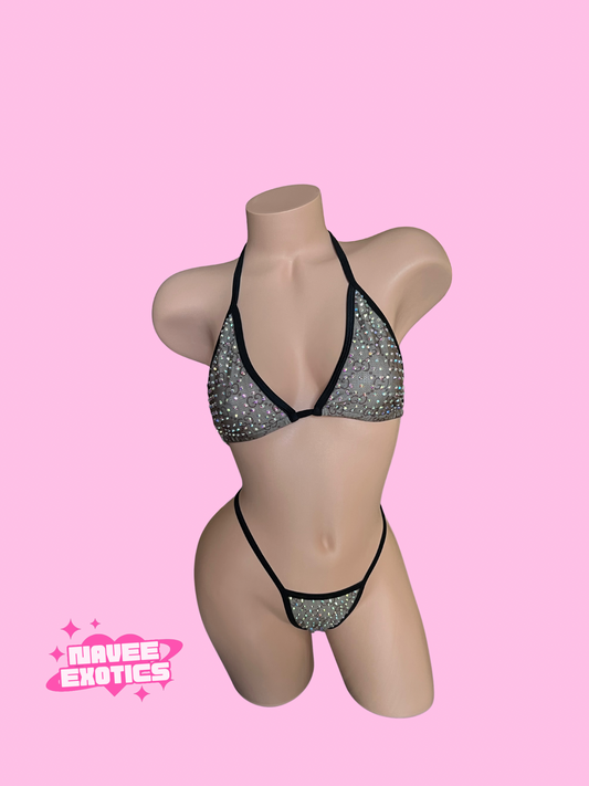 2 Piece Triangle Top Rhinestone Set GG